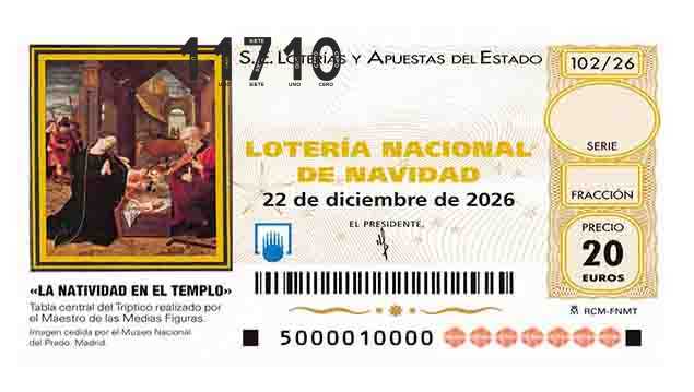 Décimo 11710 del sorteo 102-22/12/2026 Navidad