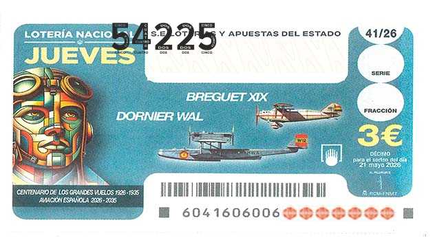 Décimo 54225 del sorteo 41-21/05/2026 Jueves