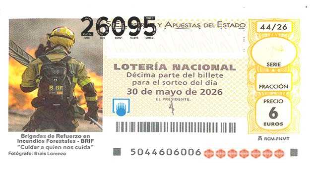 Décimo 26095 del sorteo 44-30/05/2026 Sábado
