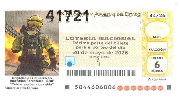 Décimo 41721 del sorteo 44-30/05/2026 Sábado