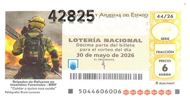 Décimo 42825 del sorteo 44-30/05/2026 Sábado