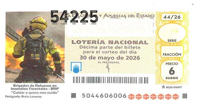 Décimo 54225 del sorteo 44-30/05/2026 Sábado