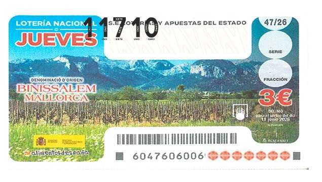 Décimo 11710 del sorteo 47-11/06/2026 Jueves