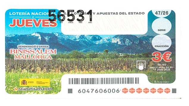 Décimo 56531 del sorteo 47-11/06/2026 Jueves