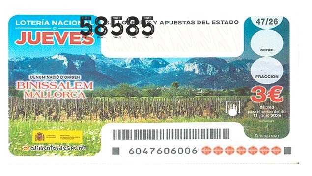 Décimo 58585 del sorteo 47-11/06/2026 Jueves