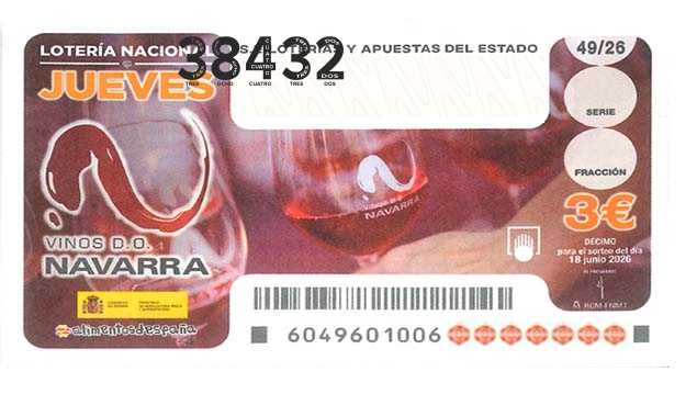 Décimo 38432 del sorteo 49-18/06/2026 Jueves