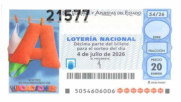 Décimo 21577 del sorteo 54-04/07/2026 Sábado