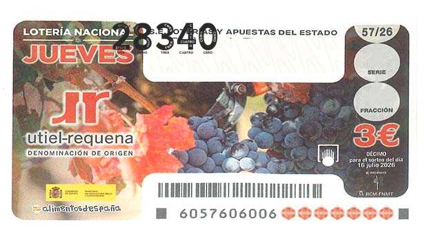 Décimo 28340 del sorteo 57-16/07/2026 Jueves