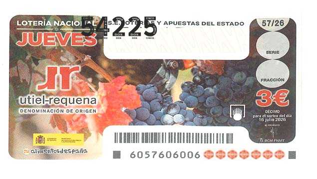 Décimo 54225 del sorteo 57-16/07/2026 Jueves