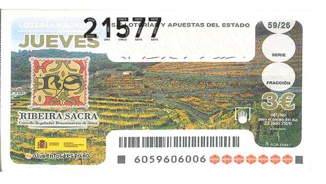 Décimo 21577 del sorteo 59-23/07/2026 Jueves