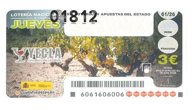 Décimo 01812 del sorteo 61-30/07/2026 Jueves