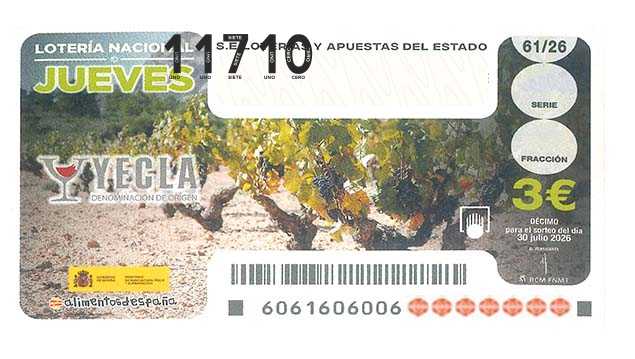 Décimo 11710 del sorteo 61-30/07/2026 Jueves