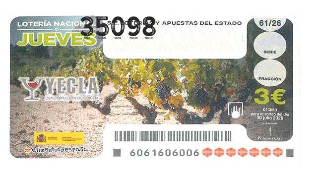 Décimo 35098 del sorteo 61-30/07/2026 Jueves