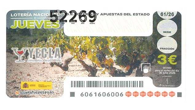 Décimo 52269 del sorteo 61-30/07/2026 Jueves