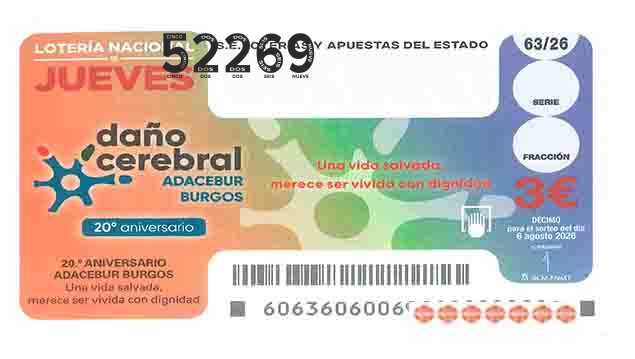 Décimo 52269 del sorteo 63-06/08/2026 Jueves