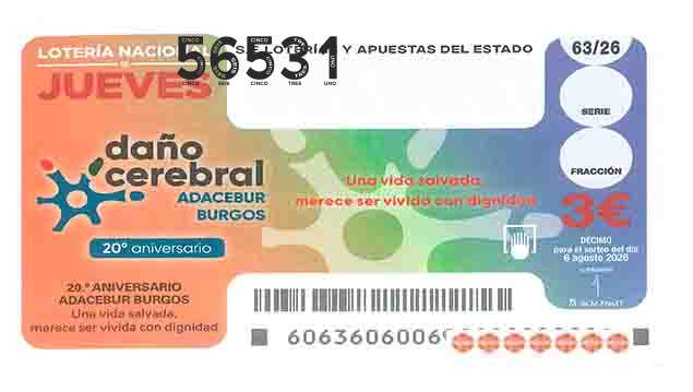 Décimo 56531 del sorteo 63-06/08/2026 Jueves