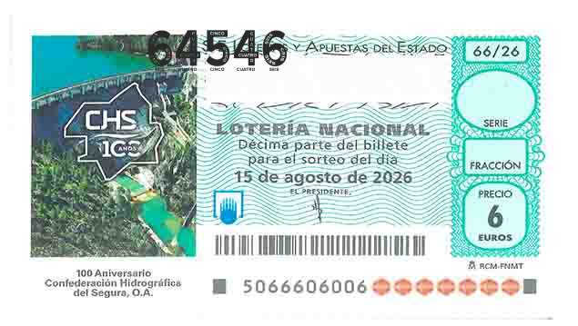 Décimo 64546 del sorteo 66-15/08/2026 Sábado
