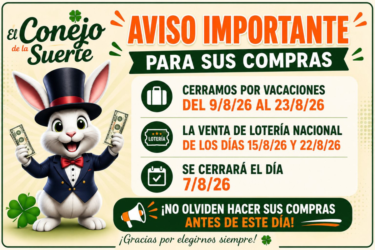    Imagen 1 para promocionar la tienda Lotería el Conejo de la Suerte